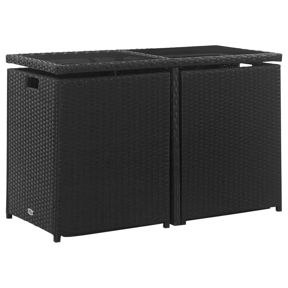 vidaXL - Tuinset - Zwart - Poly rattan