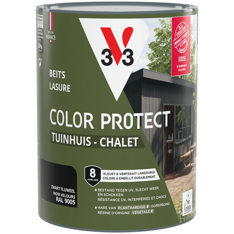 Lasure pour chalet Color Protect noir 0,75 L V33