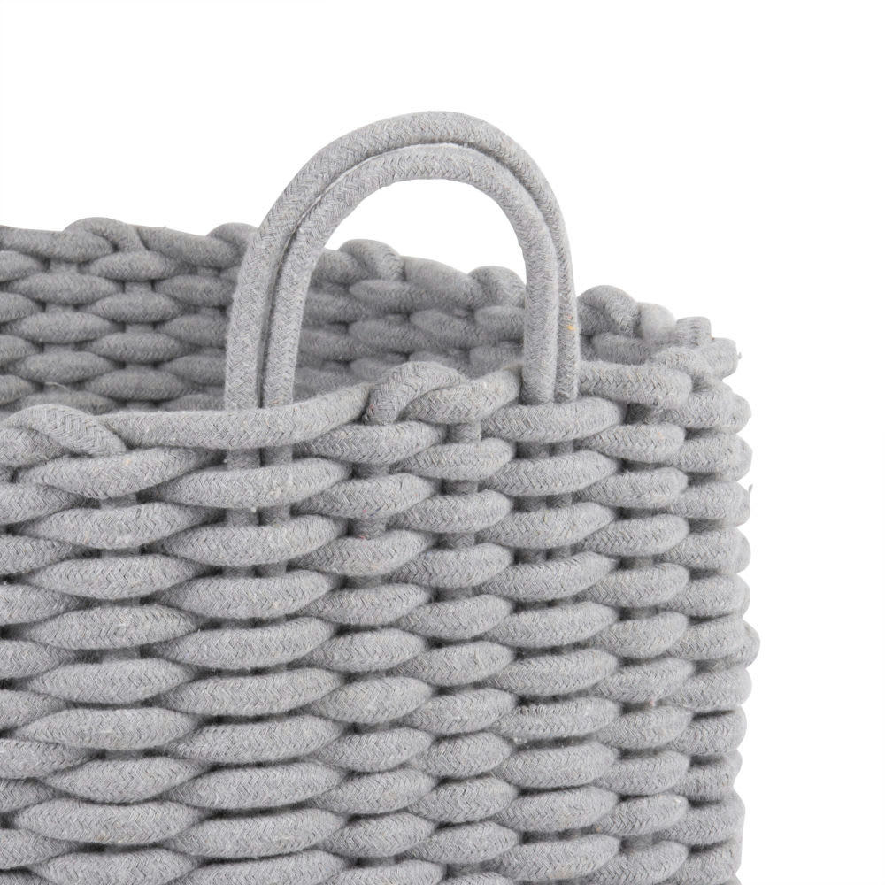 - Panier rectangulaire en coton gris