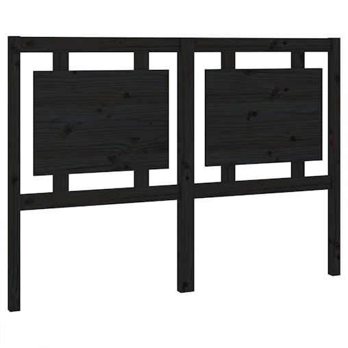 NNEVL Bed Headboard Black 140.5x4x100 cm Solid Wood Pine