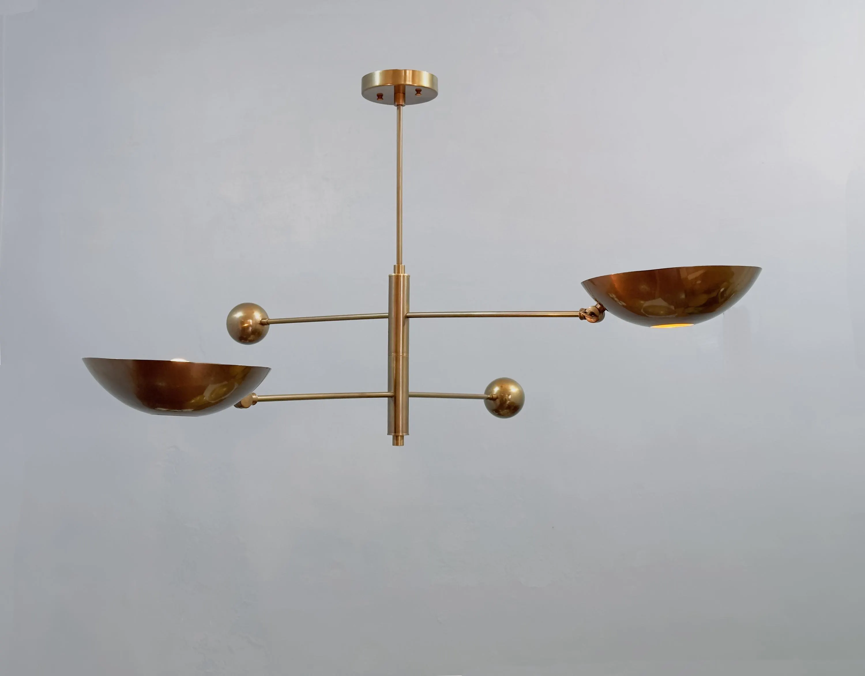 Mid Century Modern TWO sputnik light | Antique Brass Light Fixture | Stilnovo Style Modern Brass Chandelier Custom Light