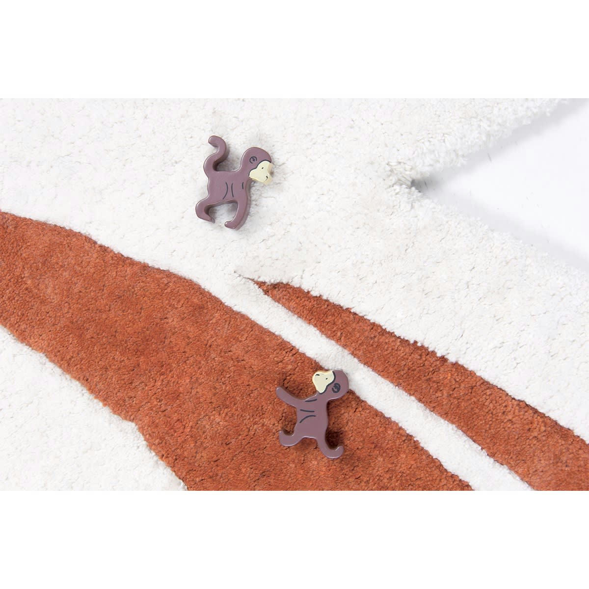 UTAN - Tapis feuille en Coton Marron