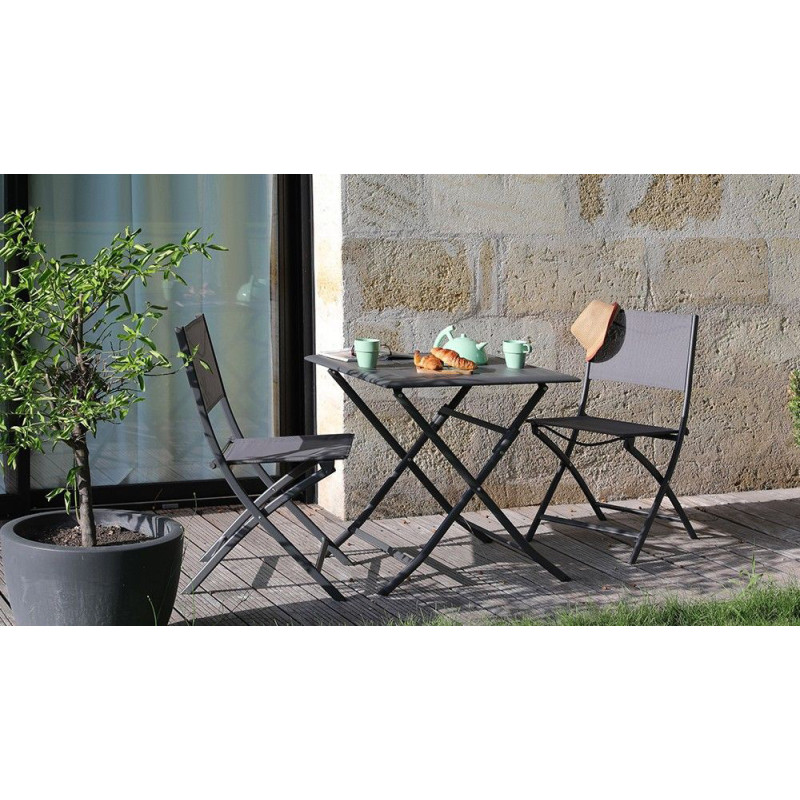 Table de jardin pliante Lorita 70 x 70 x 71 cm