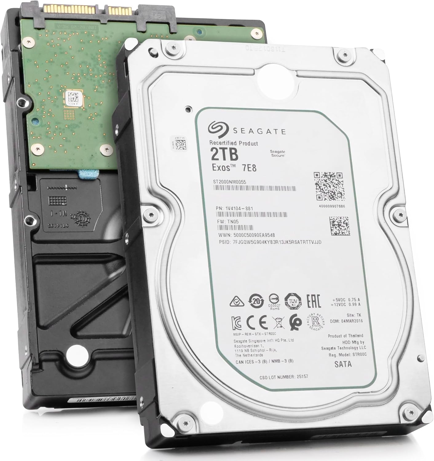 Seagate ST2000NM0055 Enterprise Capacity 3.5'' HDD 2TB 7200 RPM 512n SATA 6Gb/s 128MB Cache Internal Hard Drive (Renewed)