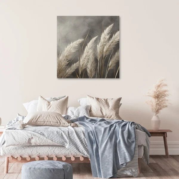 Feeby Obraz na płótnie, trawa, natura, botanika, beżowy 30x30