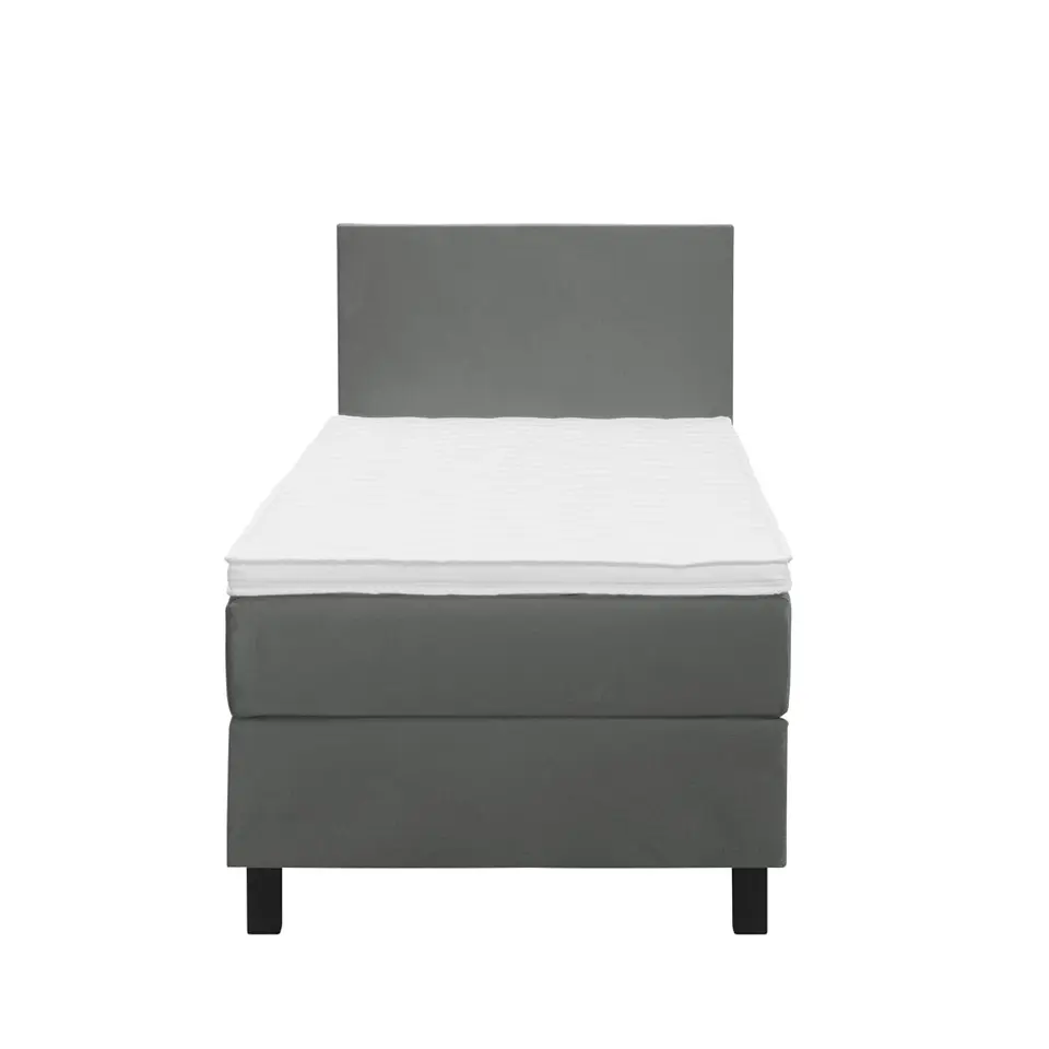 Boxspring Liv egaal - grijs - 90x200 cm - vierkante poot