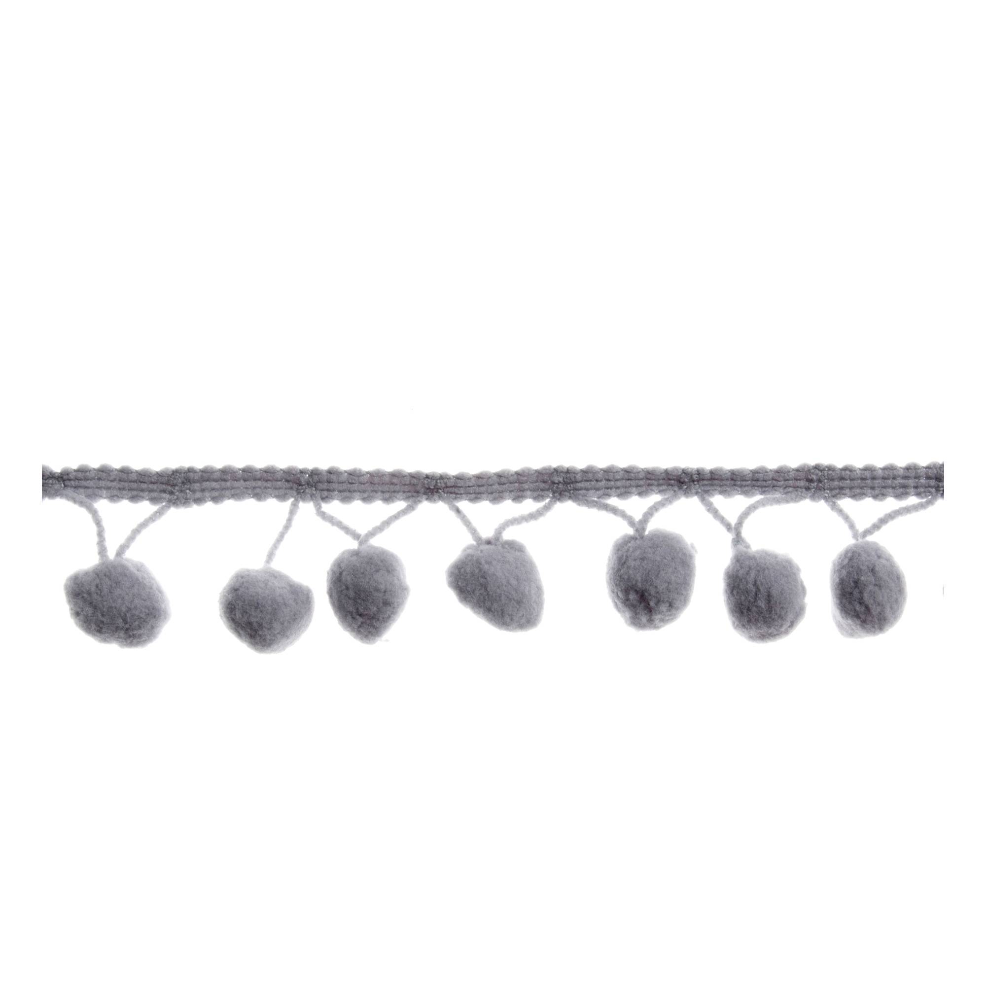 Grey 20mm Pom Pom Trim by the Metre