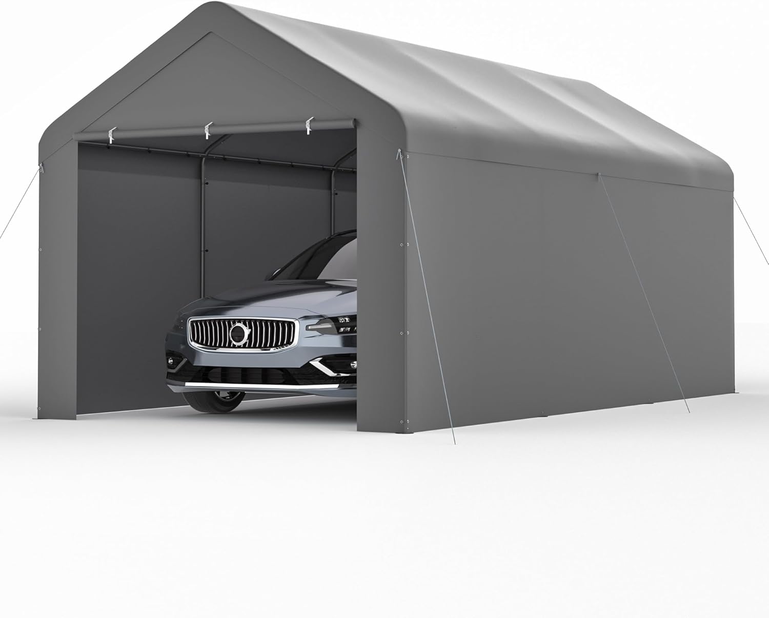 GOJOOASIS Carport 10x20 Car Ports Heavy Duty Outdoor Car Canopy Shelter Storage Tent Portable Garage with UV Protection, Waterproof & Rust-Proof, Easy Assembly for Cars, Trucks, Vehicles (Grey)