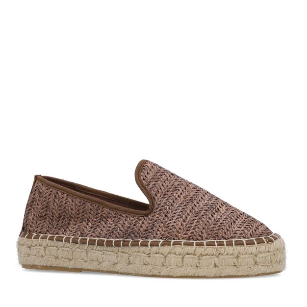 Bruine raffia espadrilles