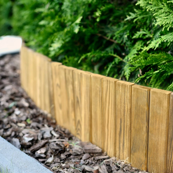Beeteinfassung, Rollborder II Gartenzaun 200x40 cm Natur Kiefernholz Rollzaun