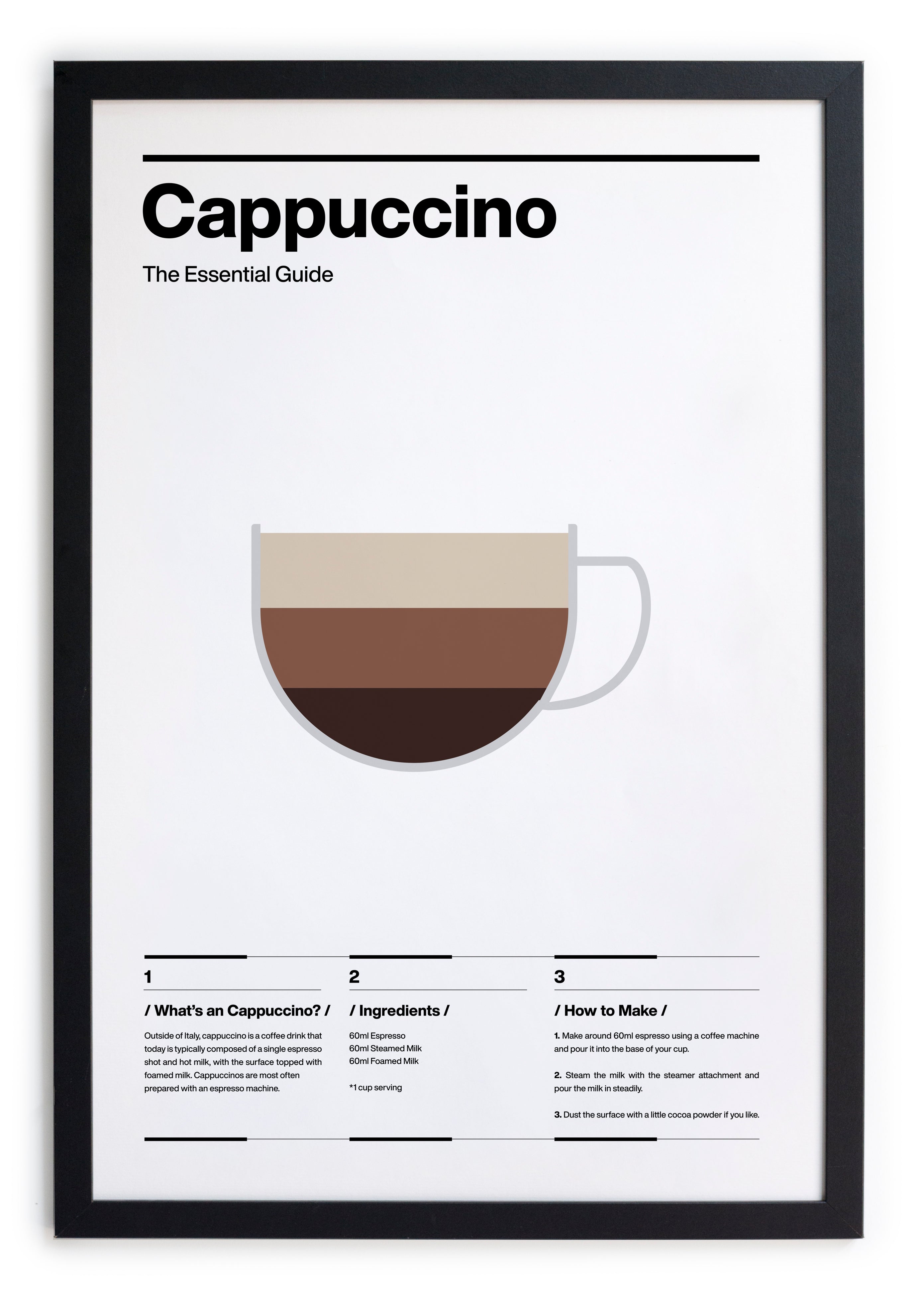 Zwarte lijst met kader 40x30 cappuccino