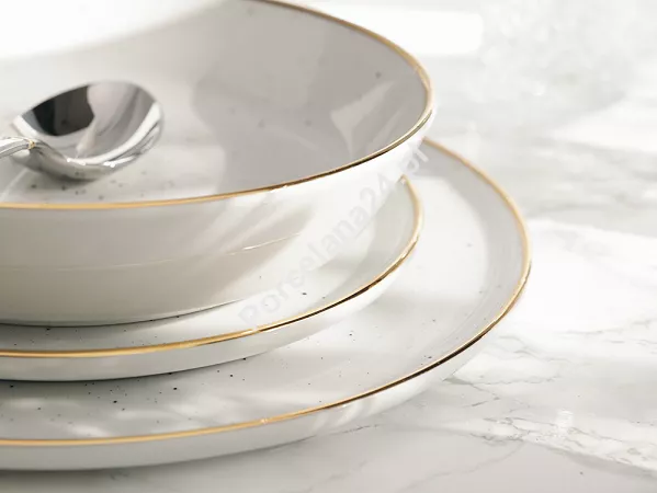 Serwis obiadowo - herbaciany na 6 osób (24 el.) Lubiana - Ankara Gold 1608D Natrysk