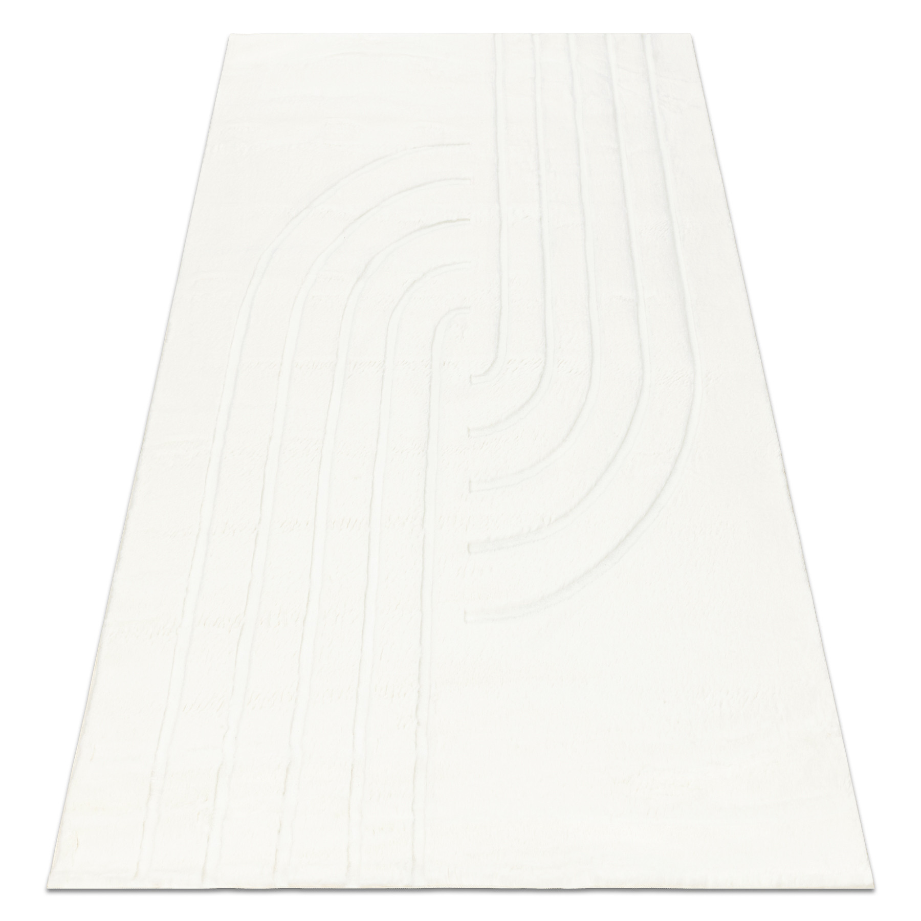 Dywan CURVY biały 11 Curves do prania, strukturalny, 60x100 cm