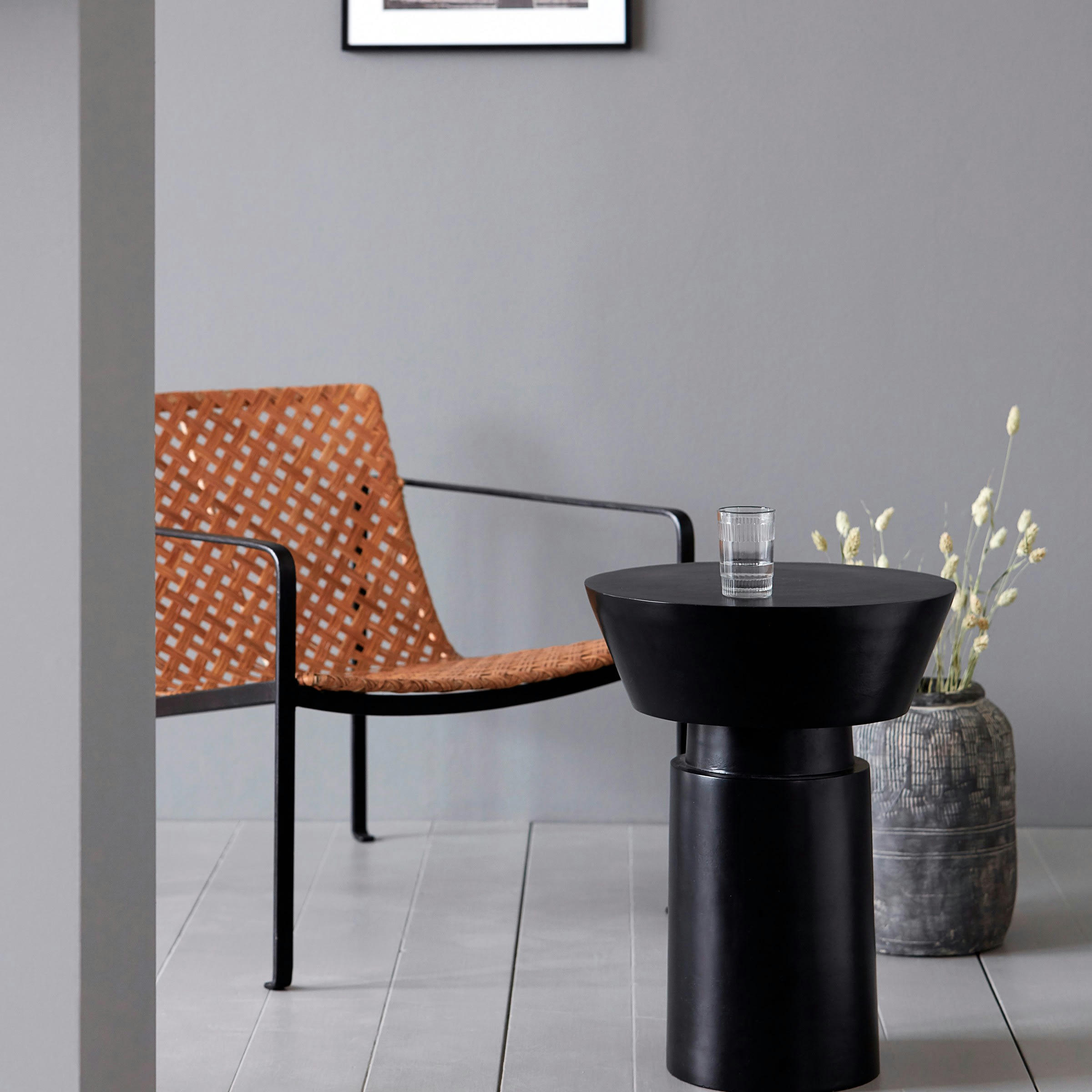 NANDED - Table d'appoint en aluminium noir