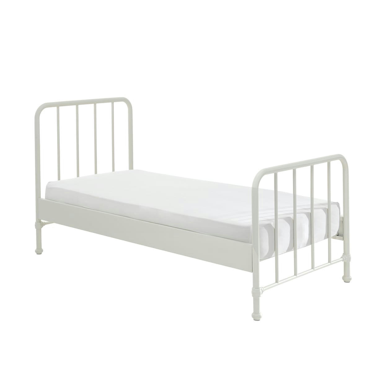 BRONXX - Lit 90x200 sommier inclus blanc