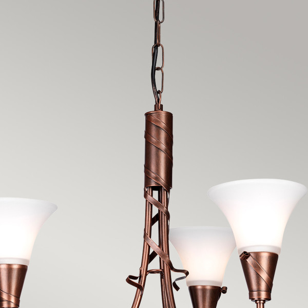 Lampa wisząca patynowana miedź Emily 3xE14x40W wym: 78x52x52 cm Elstead