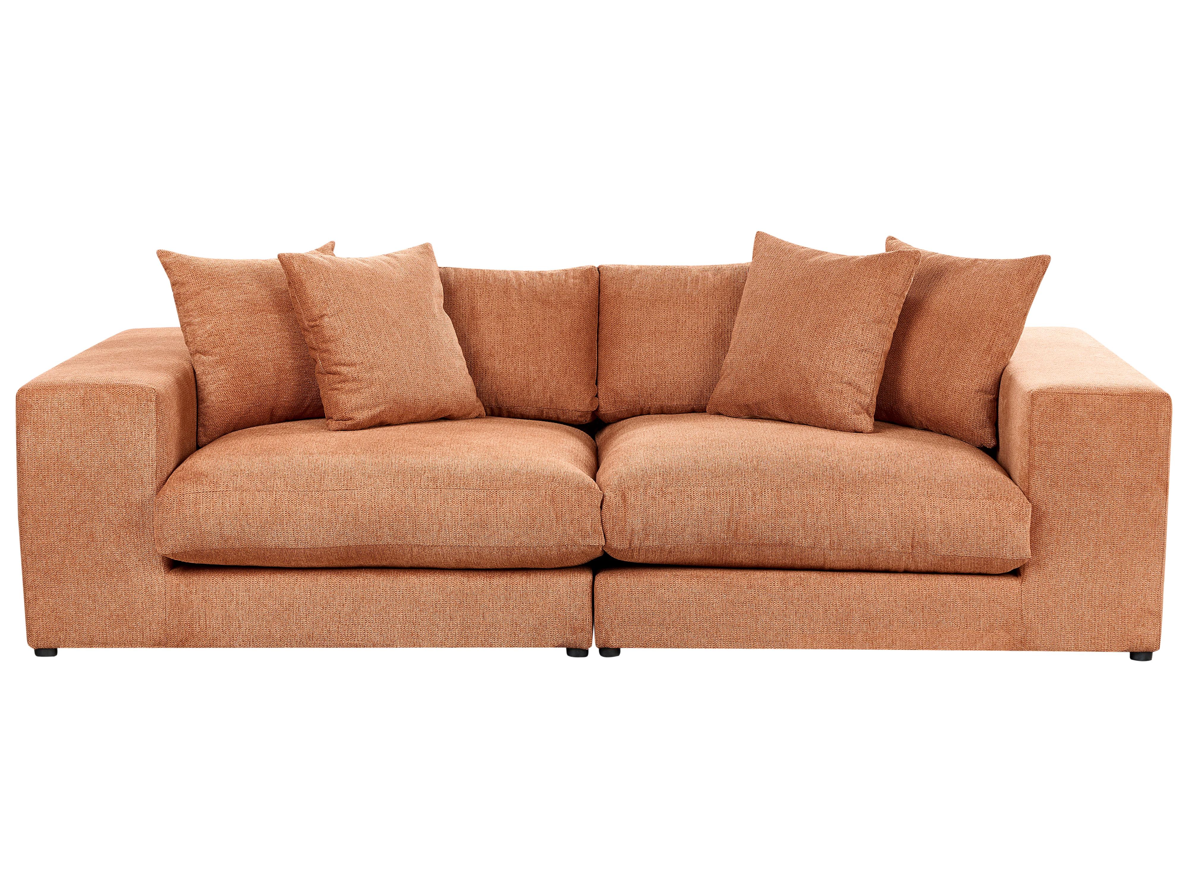 Sofa 3 Seater GLORVIKA II Fabric Orange