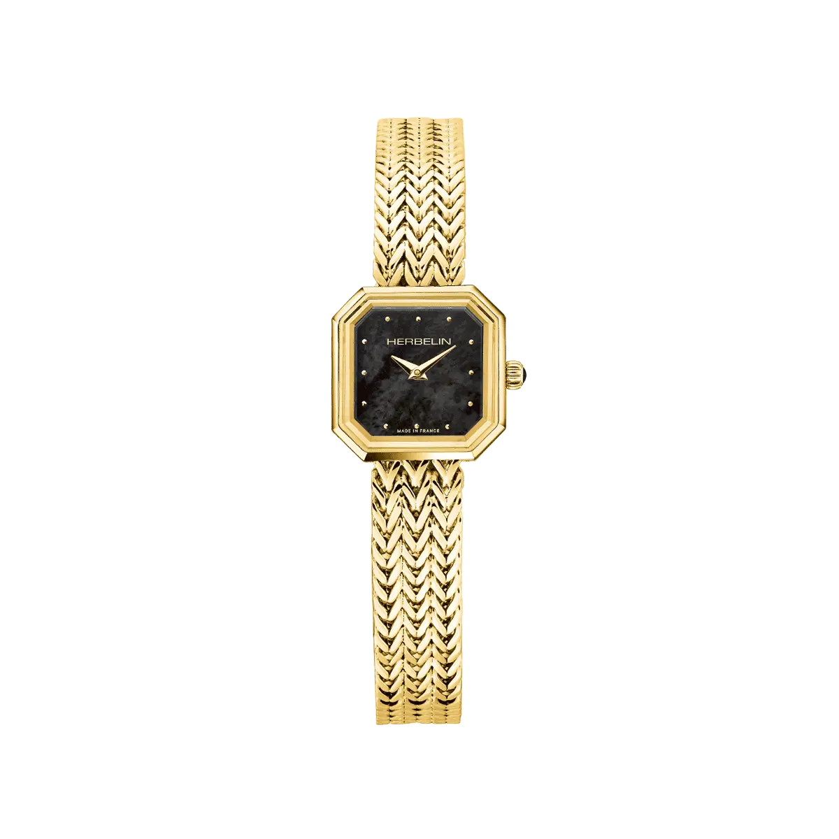 OCTOGÔNE – QUARTZ CARRÉ – DORÉ & NACRE NOIRE