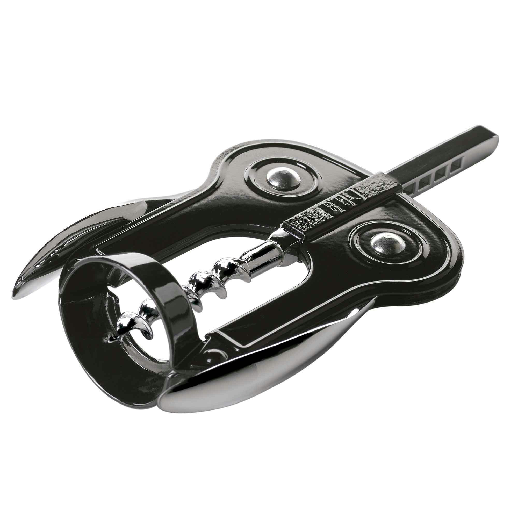 BÚHO LUX - Tire-bouchon à main - peinture métallique Noir Pur