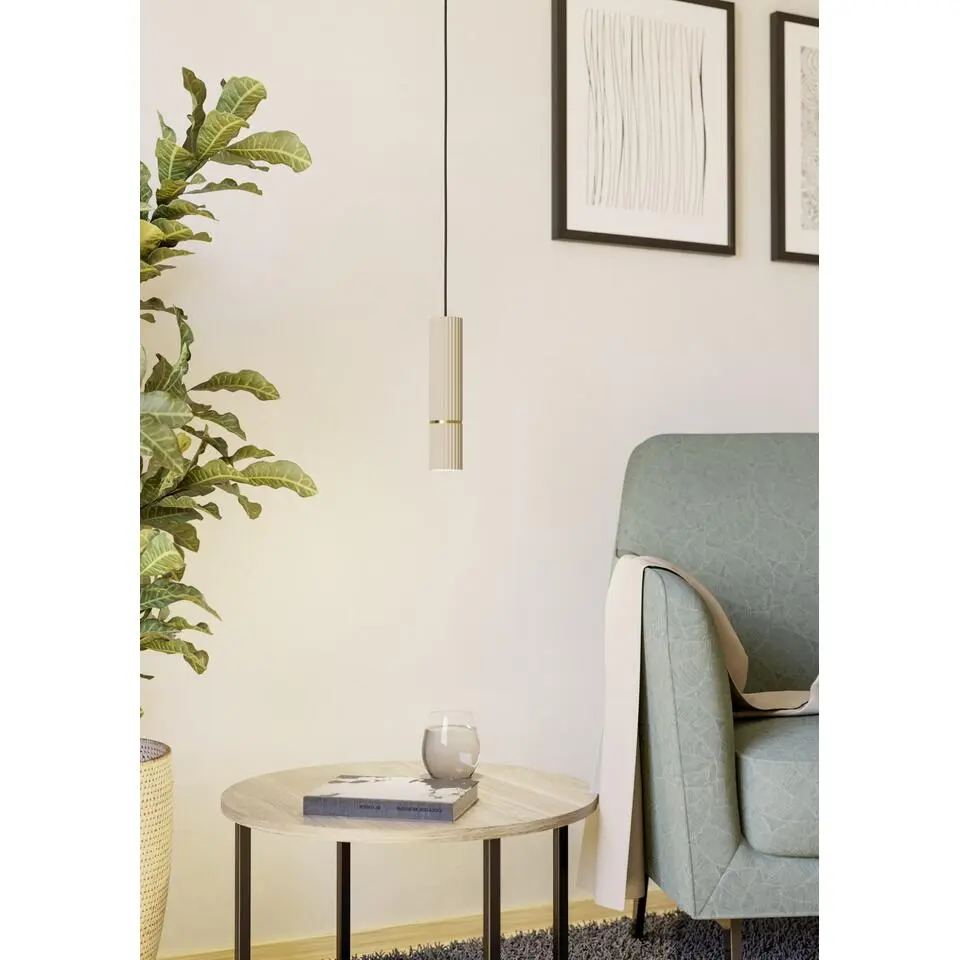 EGLO Caminia Hanglamp - GU10 - &Oslash; 6 cm - Zandkleur/Beige/Goud