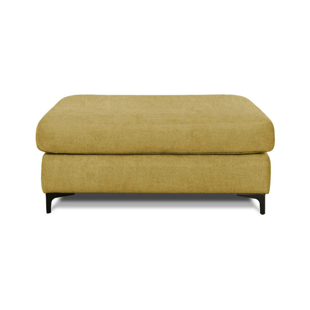 - Pouf salon tissu jaune