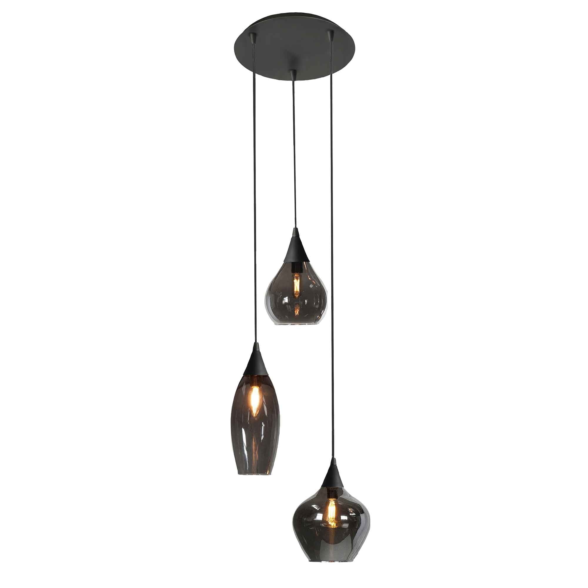 Highlight hanglamp Cambio - 3 lichts - 30 x 150  cm - zwart