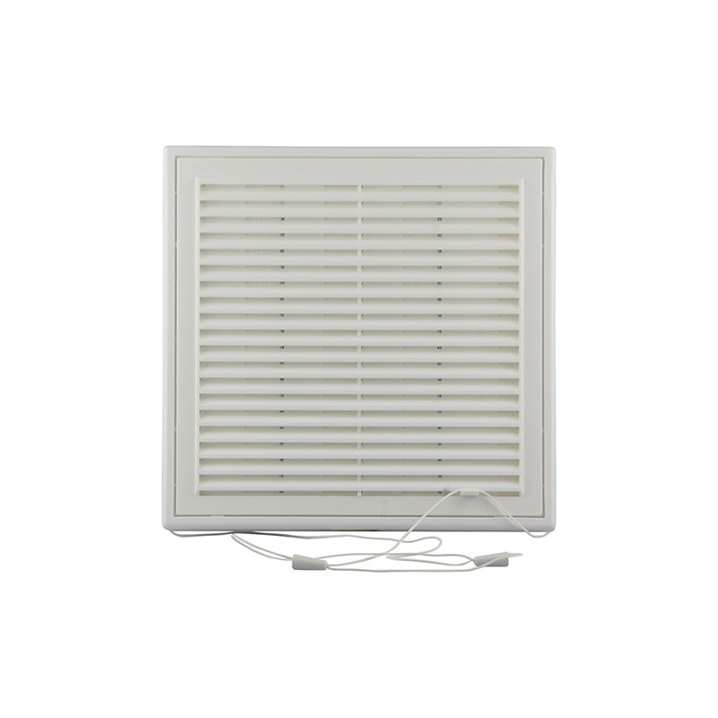 Grille estampée en PVC réglable avec moustiquaire blanche 187 x 187 mm RENSON