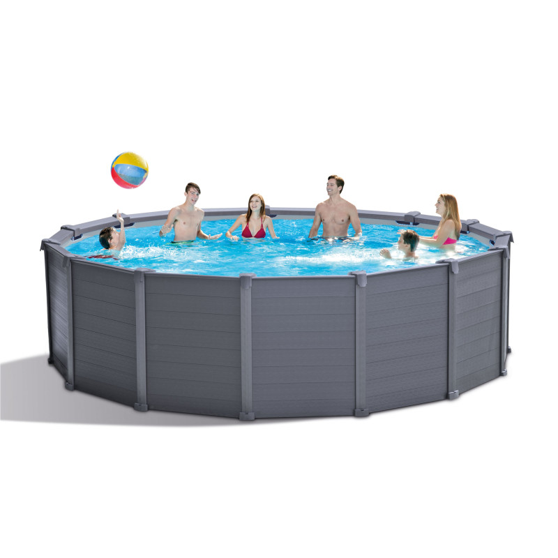 Piscine Graphite avec filtre à sable Ø 4,78 x 1,24 m INTEX