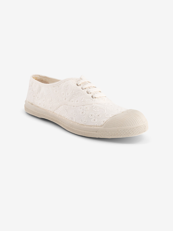 Tennis lacet femme broderie ecru