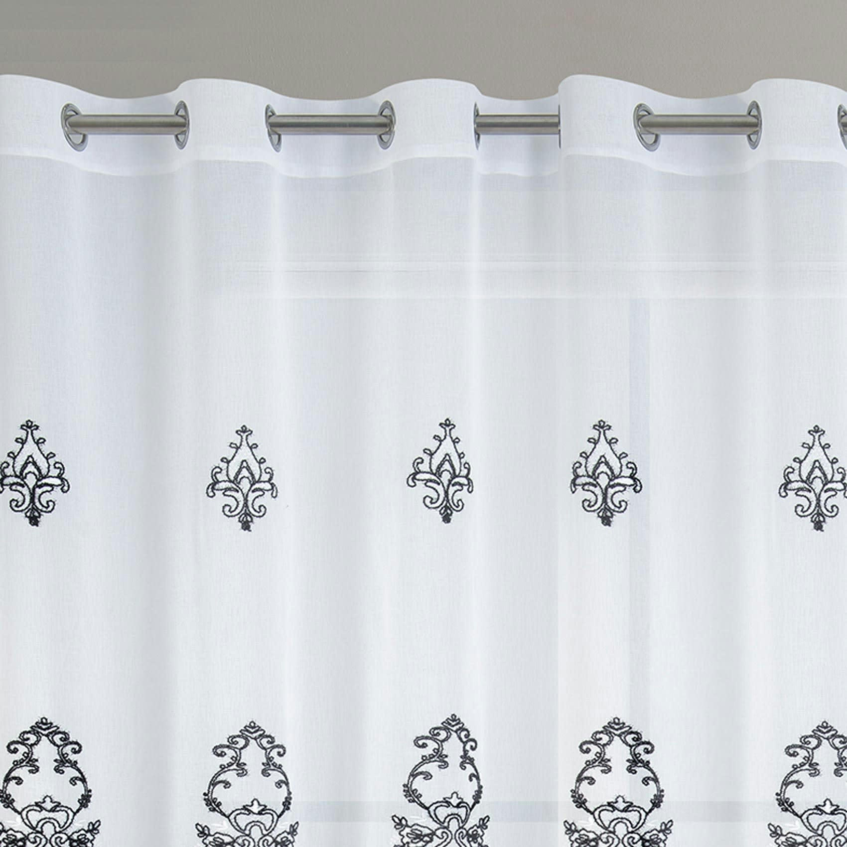 - Paire de voilages esprit baroque polyester noir 2x140x240 cm