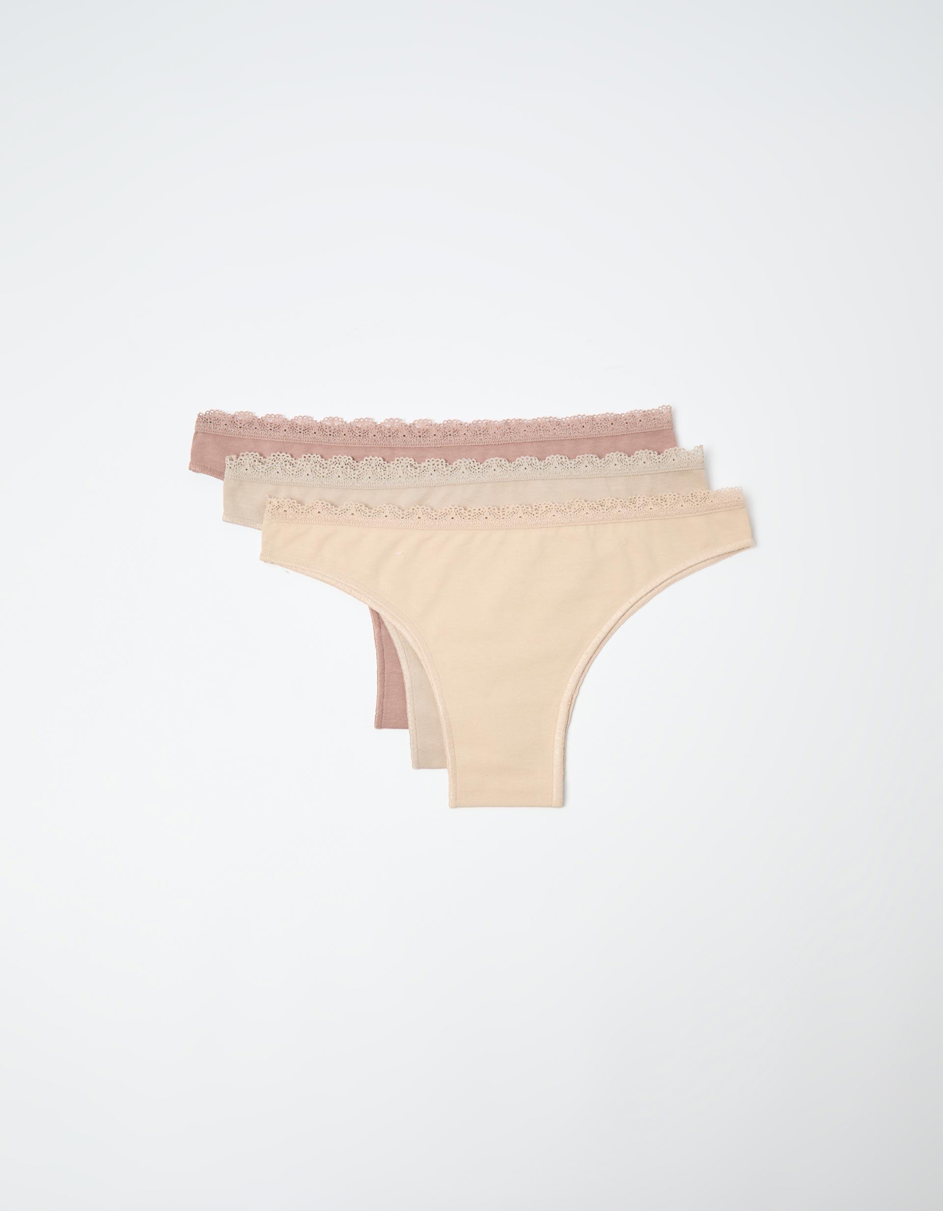 Pack 3 Cuecas Brasileiras, Mulher, Bege Claro