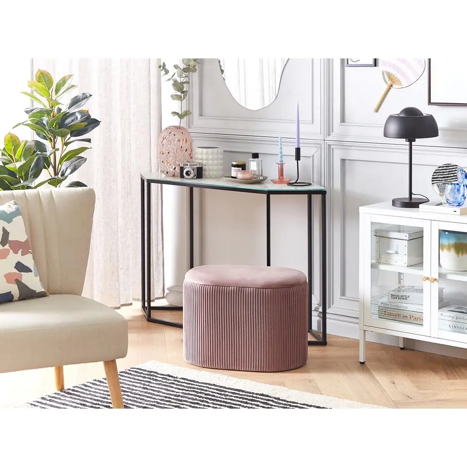 RICHLAND - Poef - Roze - 55 cm - Fluweel