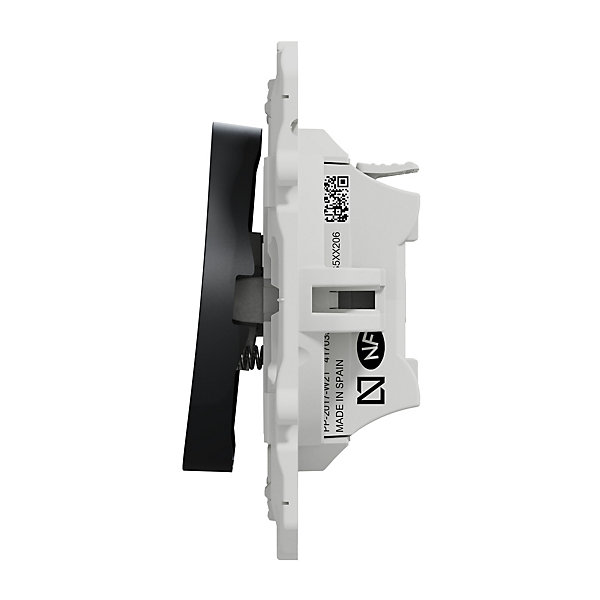 Interrupteur poussoir 10A à vis Schneider Electric Odace anthracite