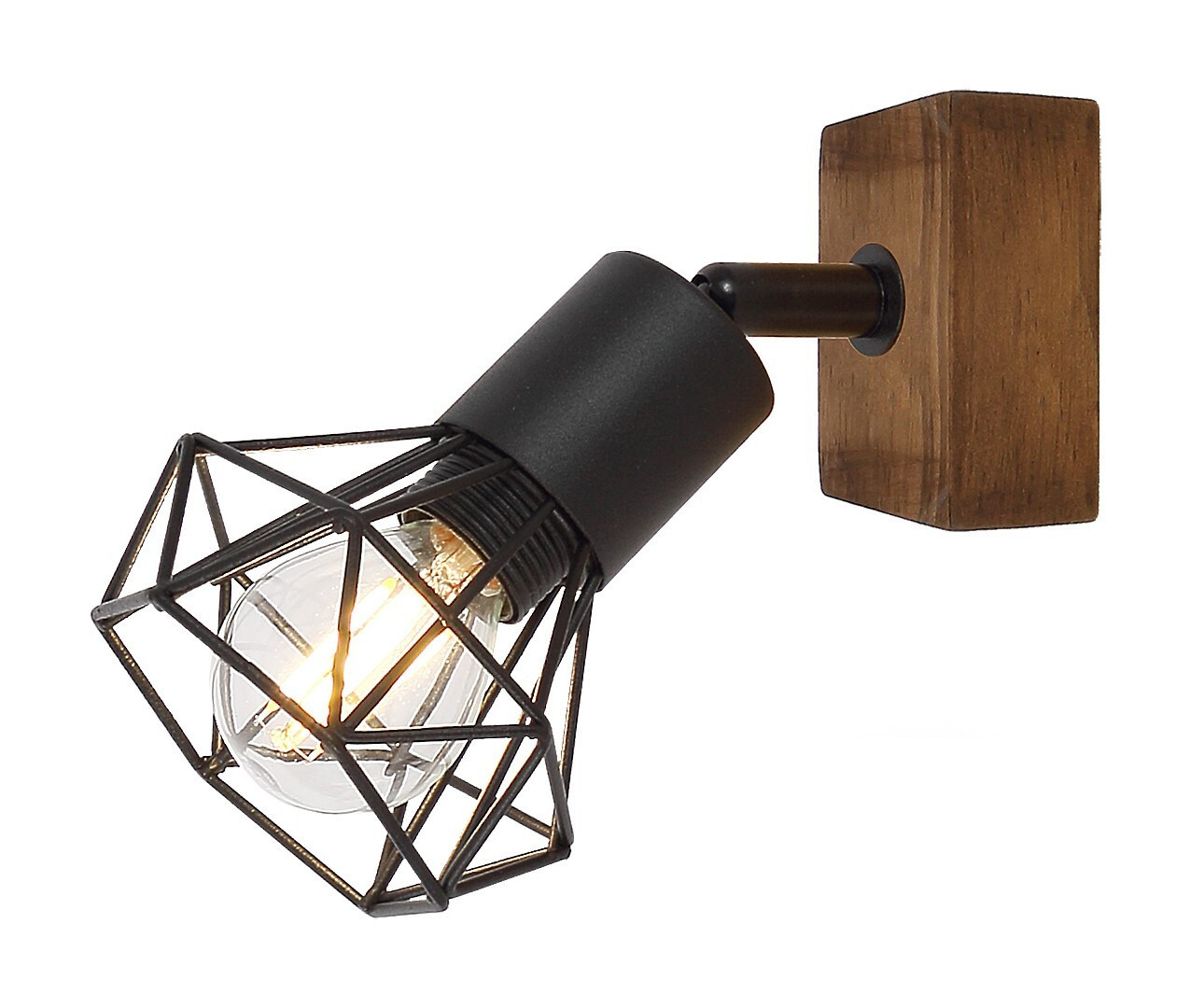 Kinkiet dąb-czarny matowy Zeus 1xE14x40W wym:17x9,5x15cm IP20 Rabalux