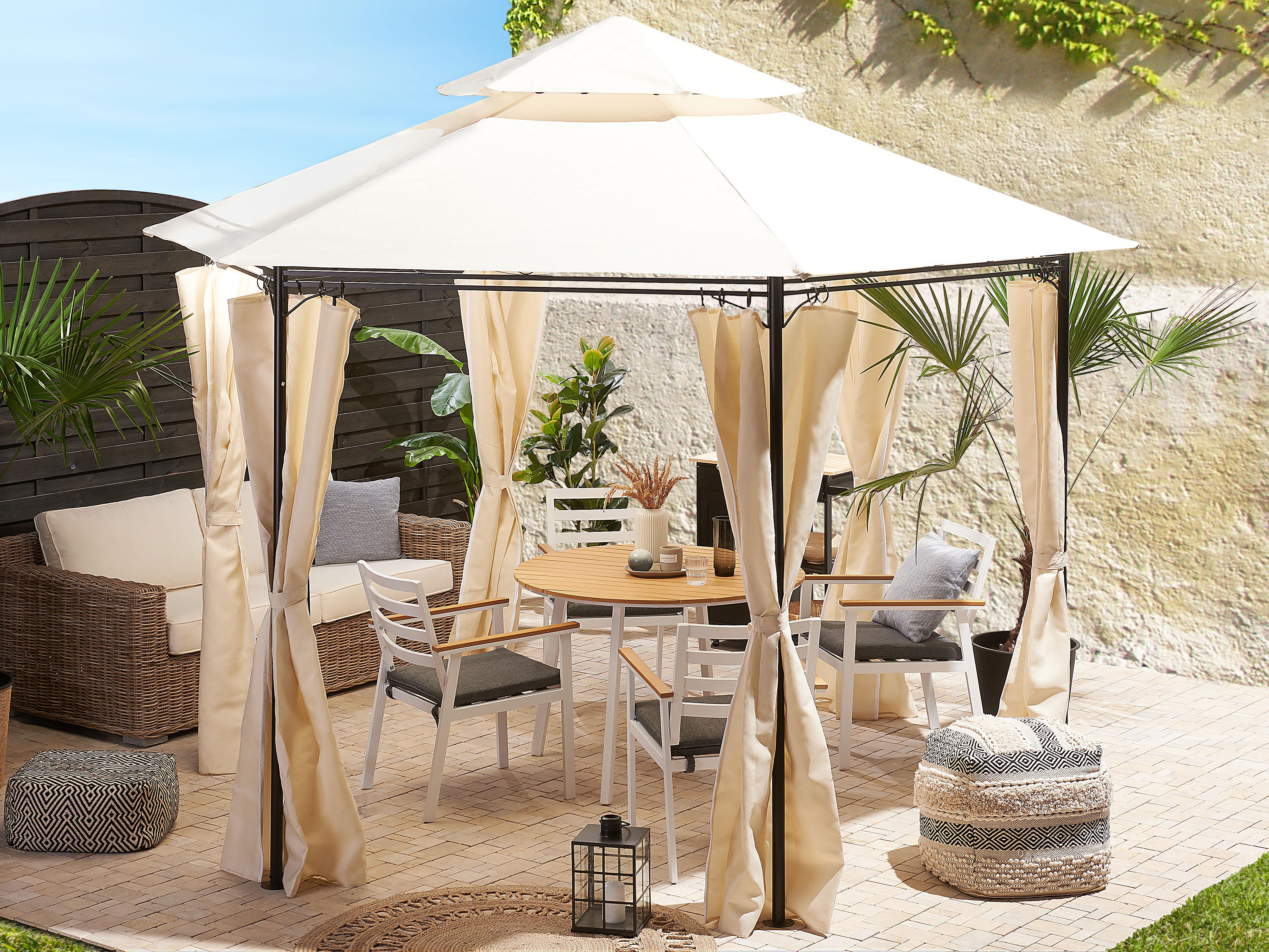 Gazebo PORTEL Metal 350 cm 350 cm Beige