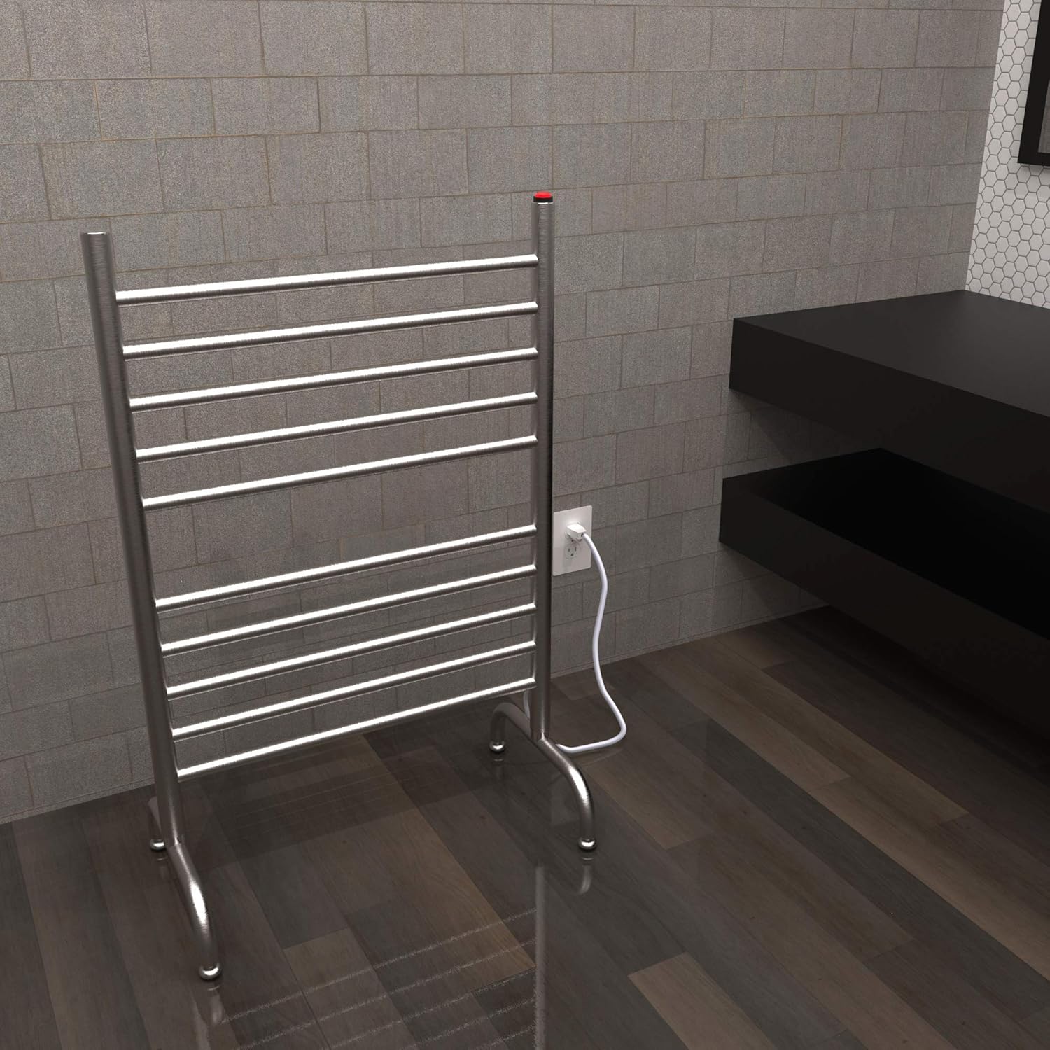 Amba SAFSB-24 Solo 24 Freestanding 10 Bar Towel Warmer in Brushed