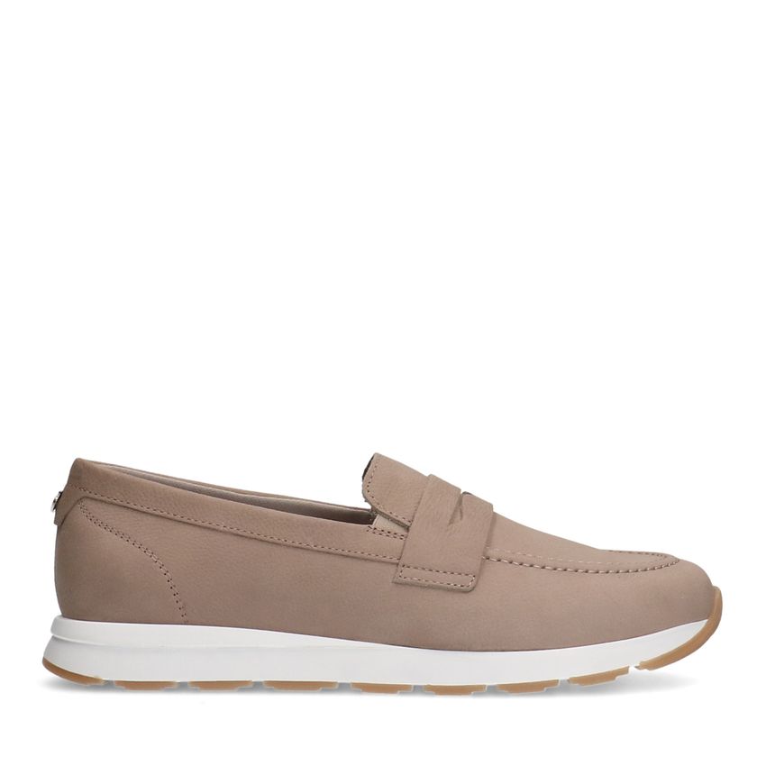 No Stress Taupe nubuck loafers