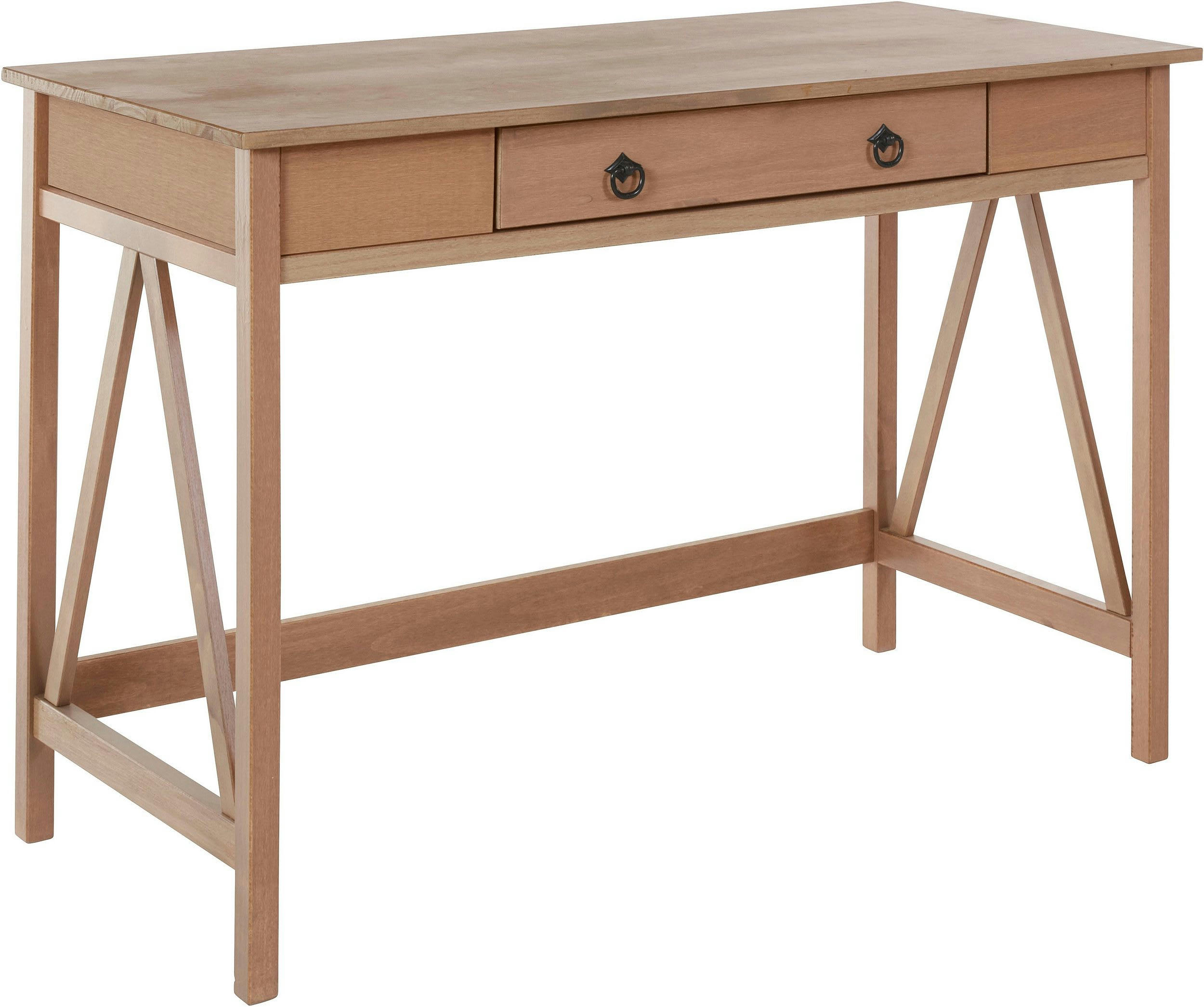 TITAN - Bureau avec 1 tiroir en pin gris