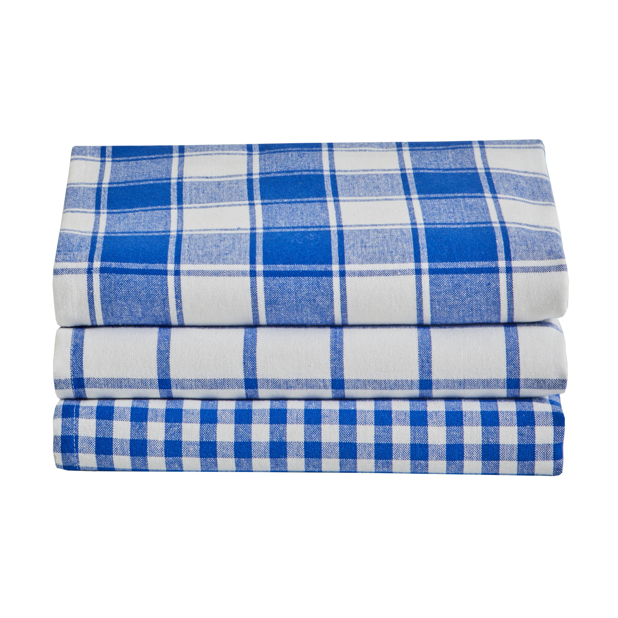 Torchon carreaux coton tissé teint - lot de 3