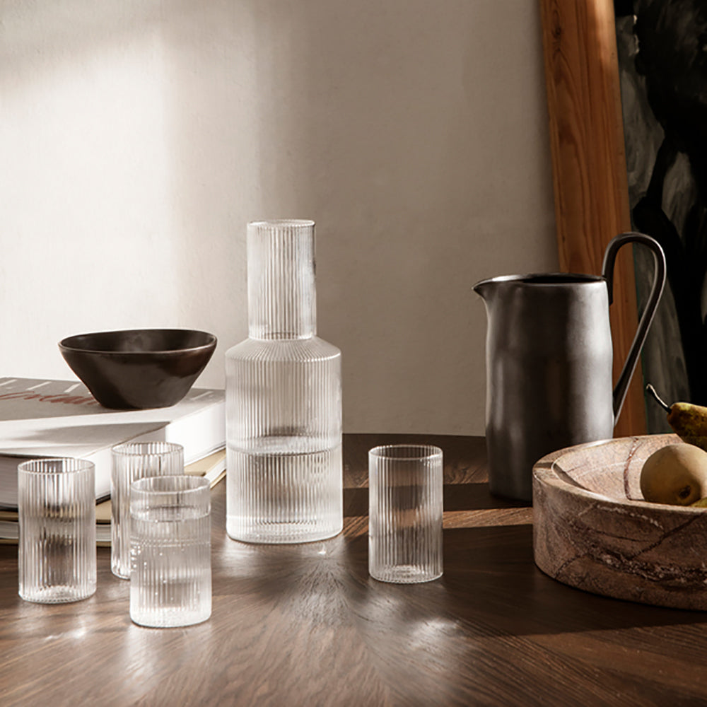 Ferm Living Ripple Waterglazen 4 st. - 140 ml - Clear