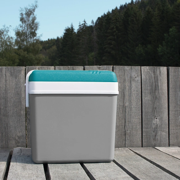 Kühlbox »Promotion«, 24 l, grau/weiß, blauer Deckel