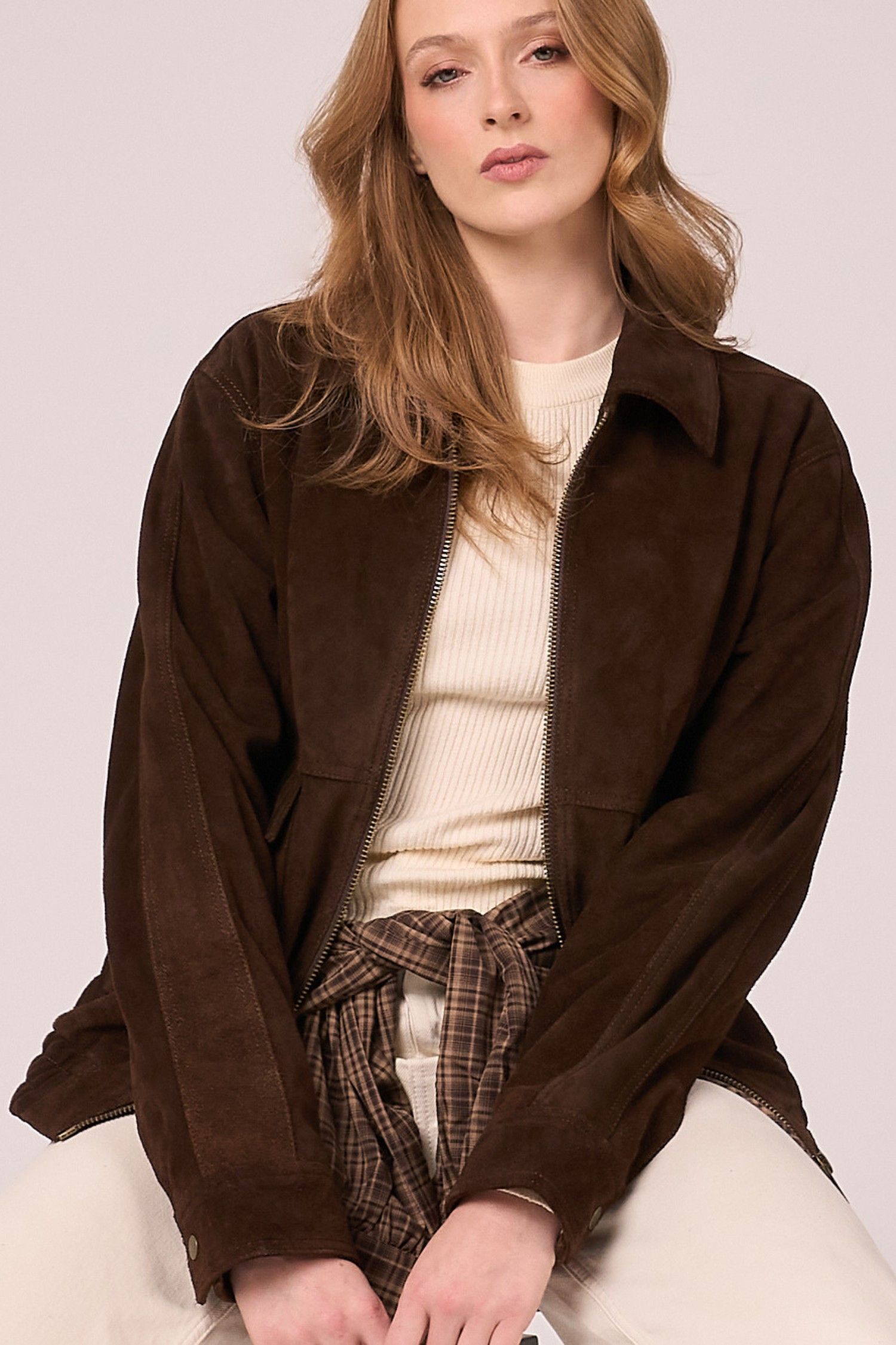 Barneys Originals Real Suede Bomber Jacket