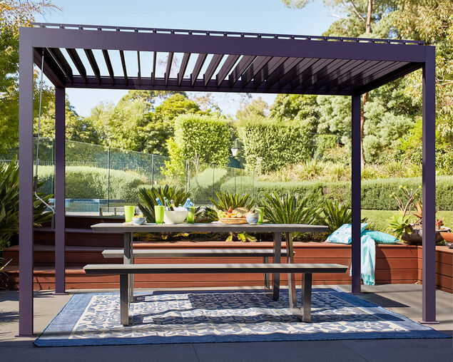 Coolaroo Fairhaven Semi-Permanent Louvred Gazebo - 3 x 3.6m