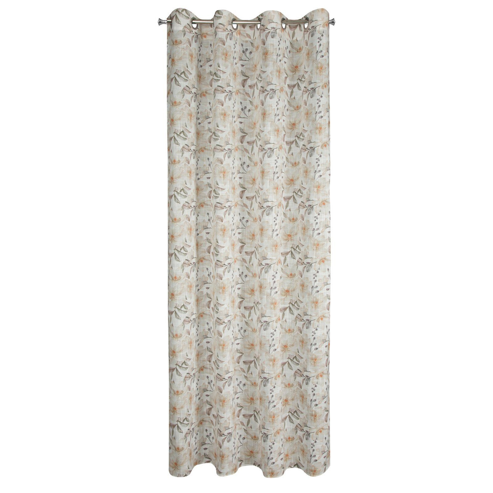 Zasłona na przelotkach w kwiaty AMARANA 140X250 naturalna