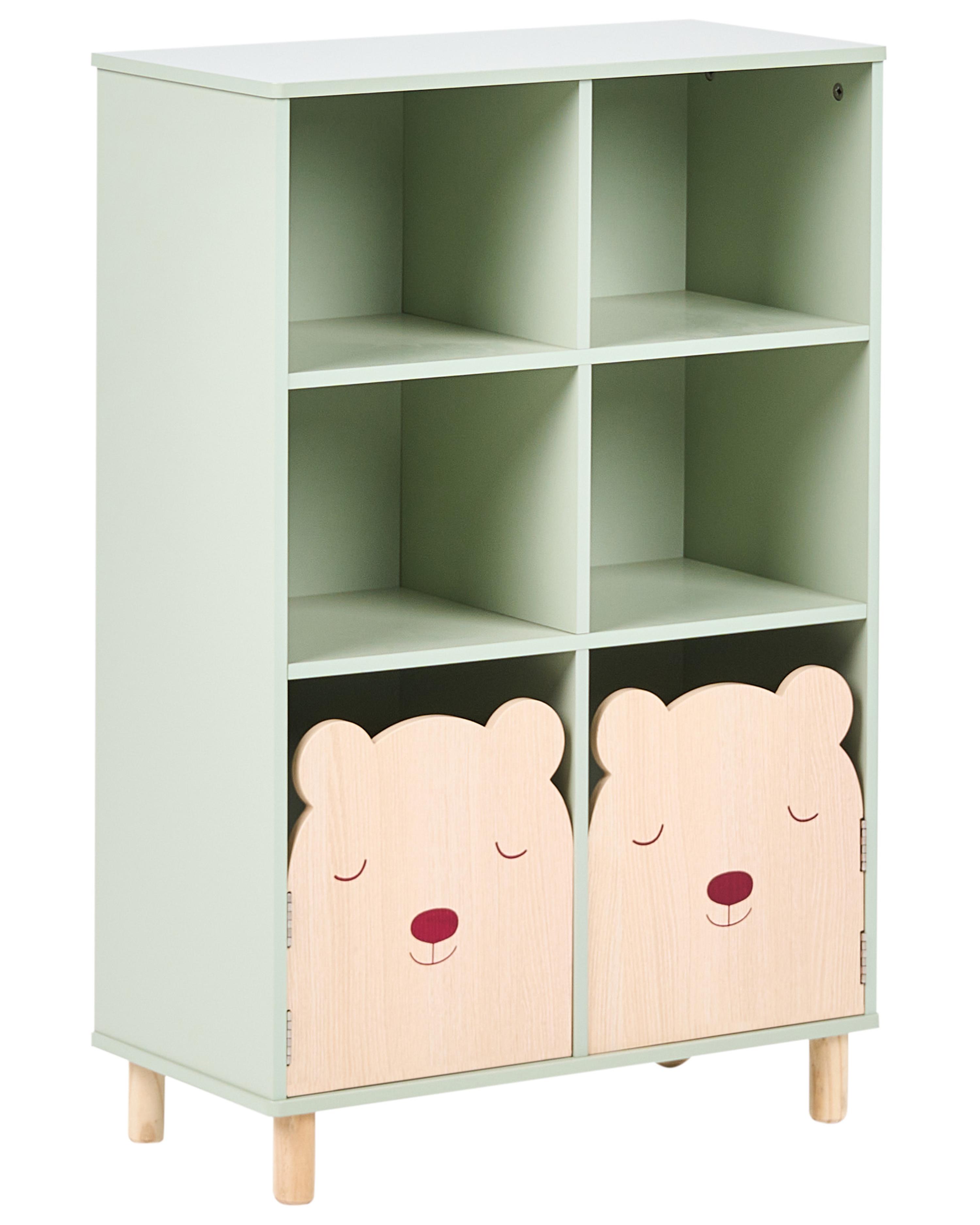 3 Tier Bookcase NOBBY 90 cm Light Green