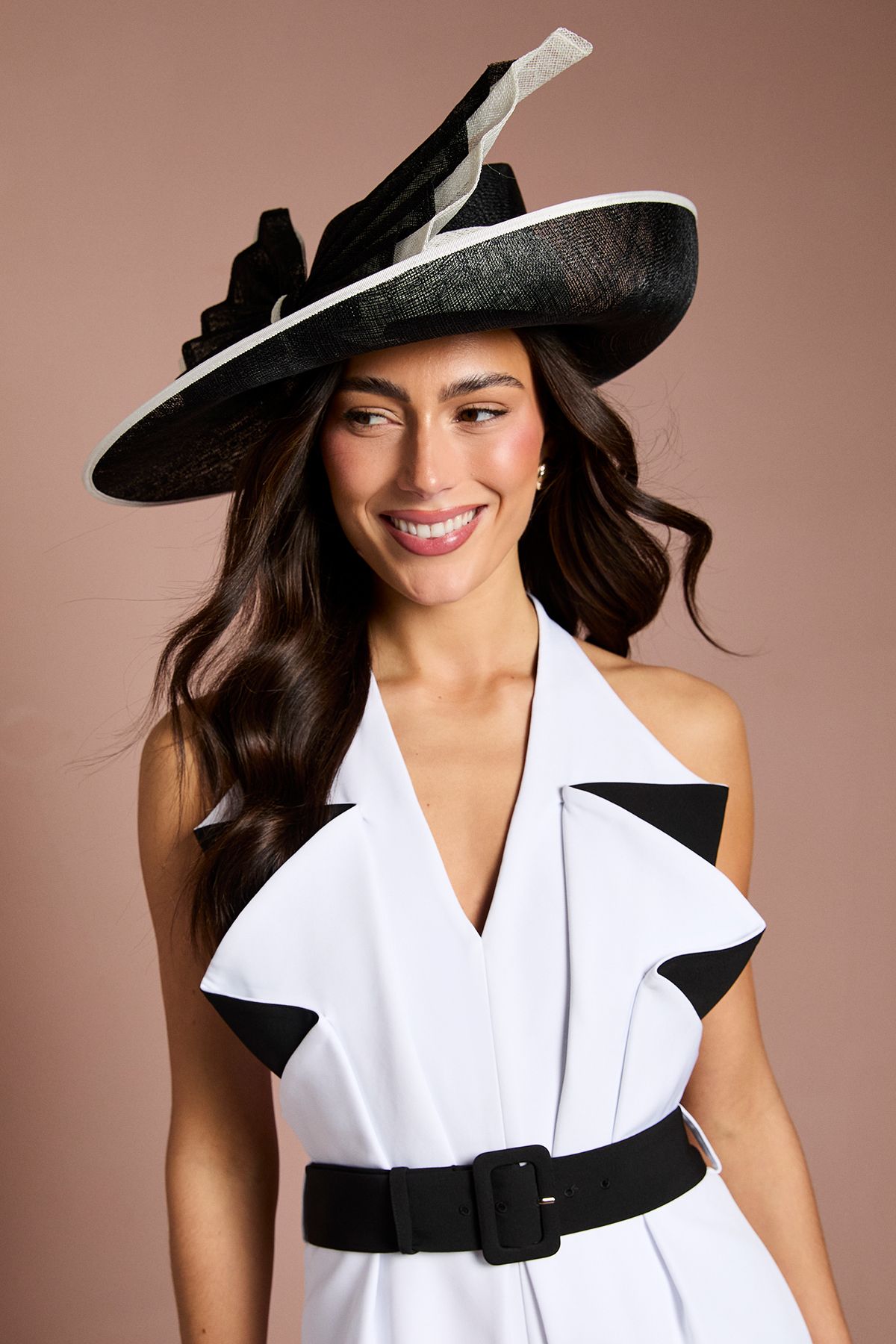 Coast Lisa Tan Pleated Bow Detail Hat