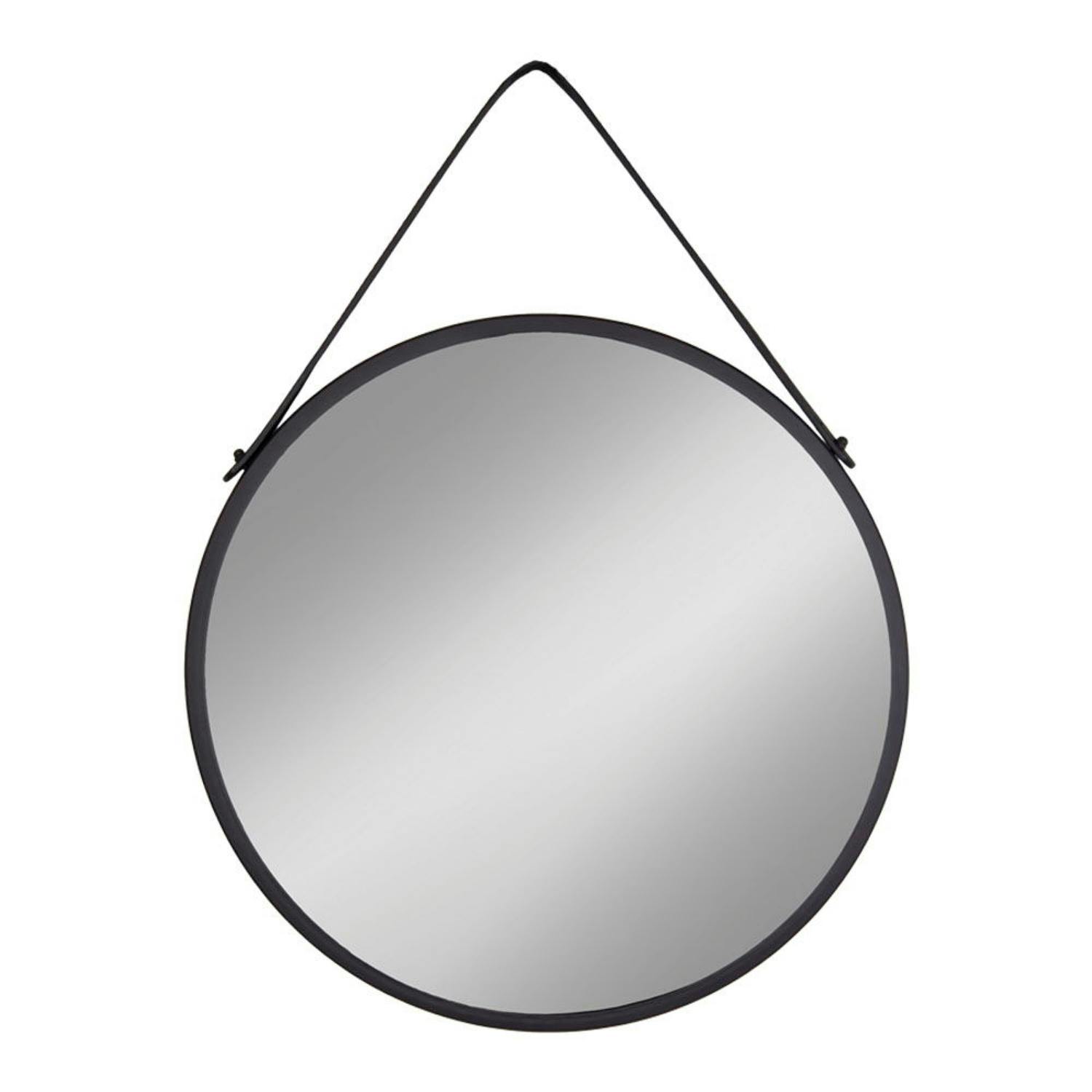 Miroir rond noir avec accroche assortie ø60 cm SEOUL