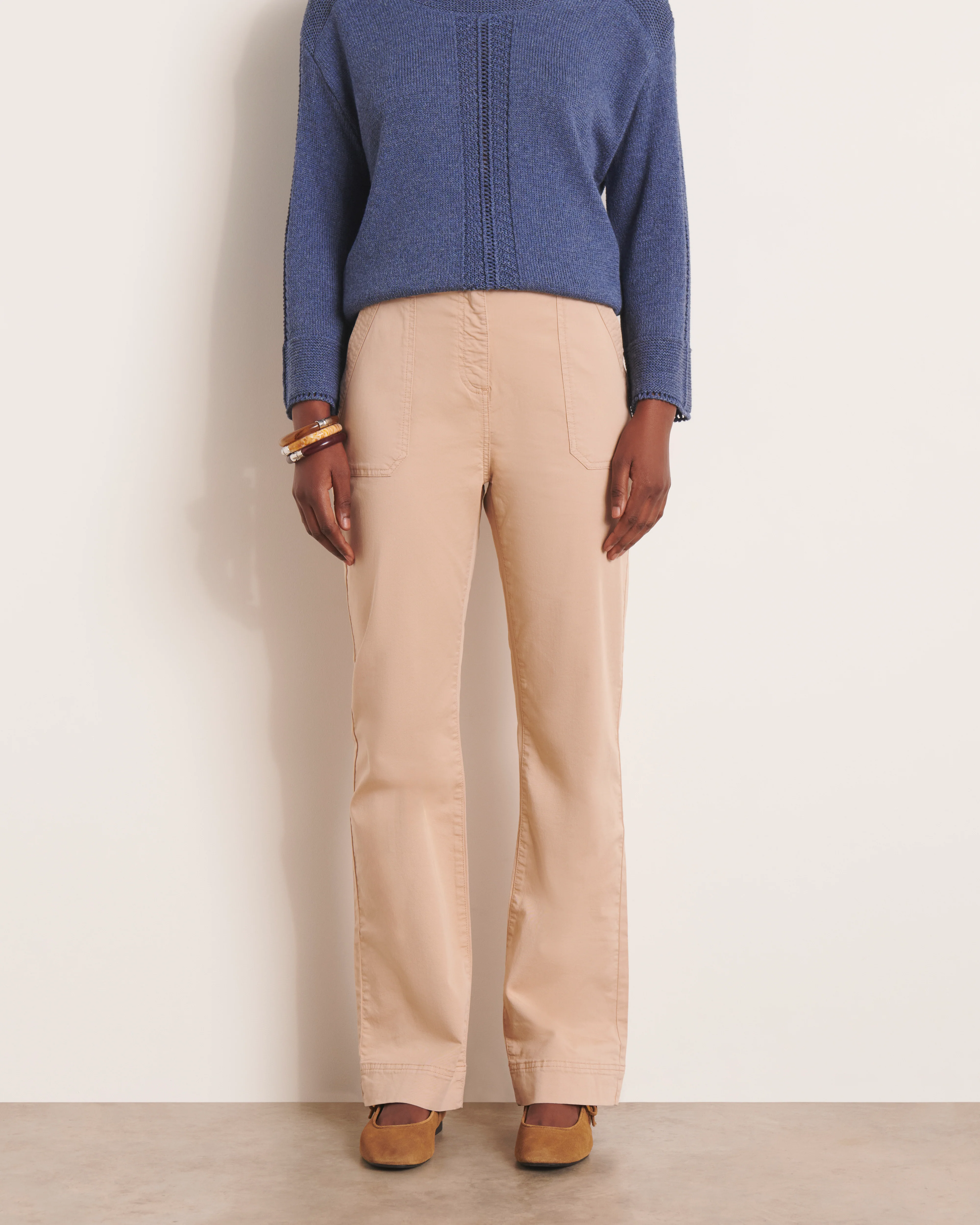 Pantalon droit beige PERLA/13197/010