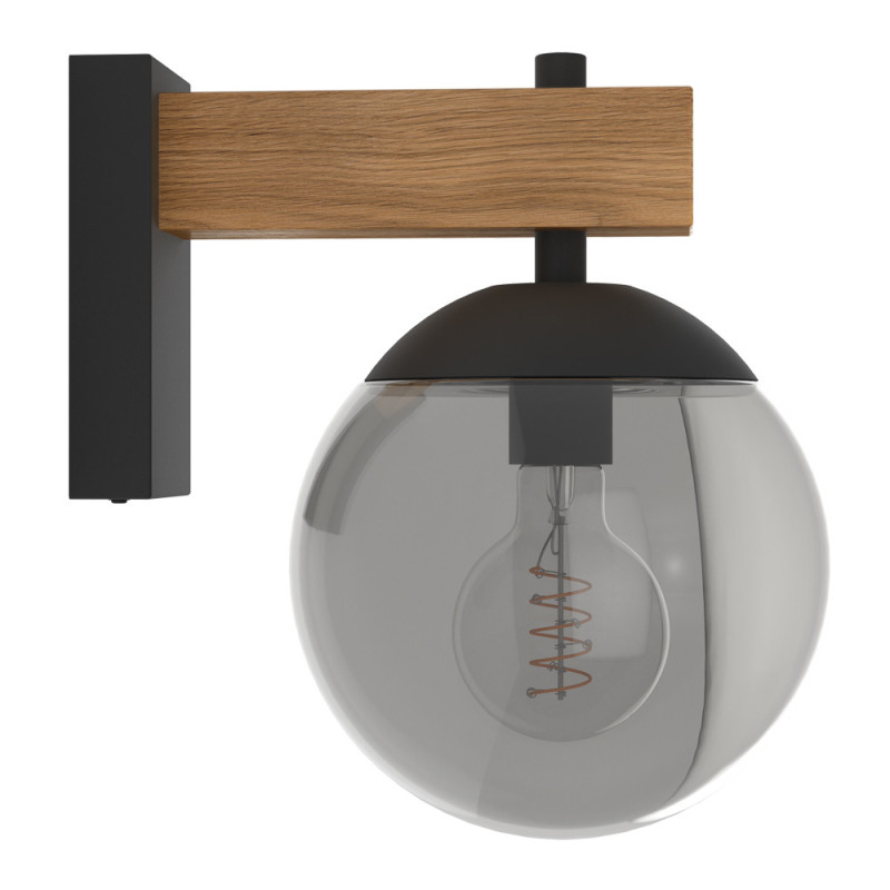 Applique extérieure Bufalata noire et bois E27 40 W EGLO