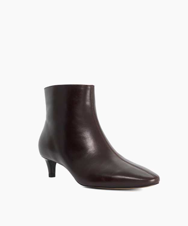 Ovelle Brown - Leather Heeled Ankle Boots